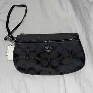 Coach Black Wristlet (strap is worn)